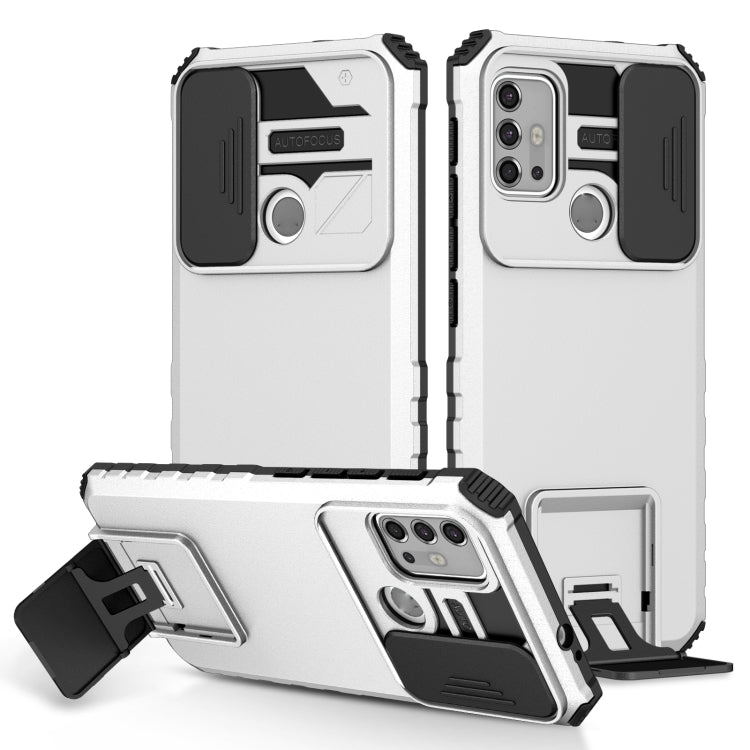 For Motorola Moto G30 / G10 Stereoscopic Holder Sliding Camshield Phone Case