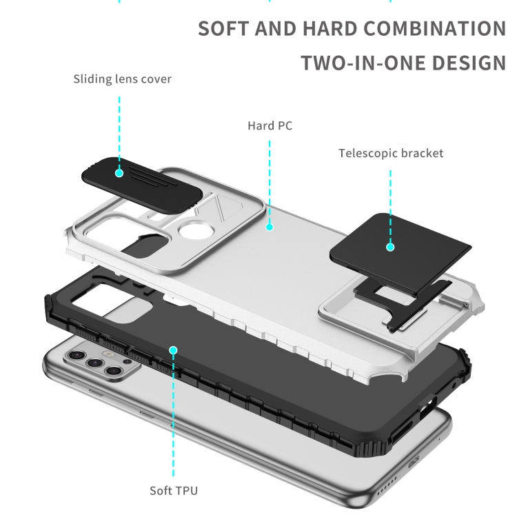 For Motorola Moto G30 / G10 Stereoscopic Holder Sliding Camshield Phone Case