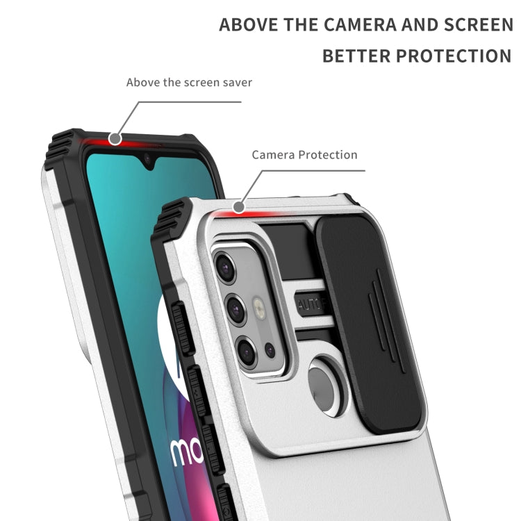 For Motorola Moto G30 / G10 Stereoscopic Holder Sliding Camshield Phone Case