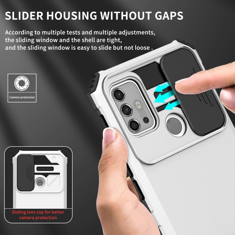 For Motorola Moto G30 / G10 Stereoscopic Holder Sliding Camshield Phone Case