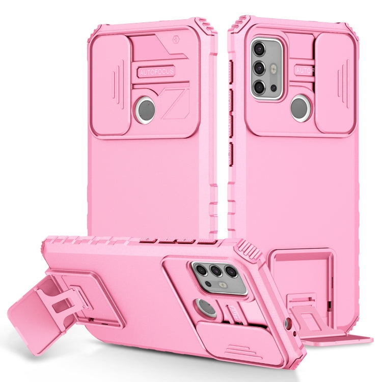 For Motorola Moto G30 / G10 Stereoscopic Holder Sliding Camshield Phone Case