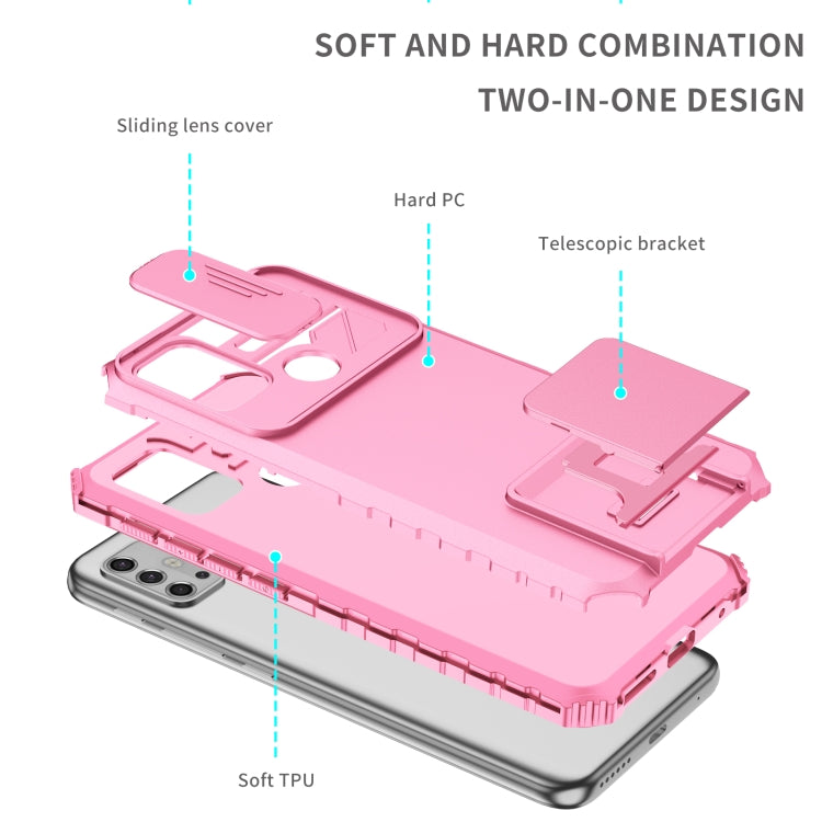 For Motorola Moto G30 / G10 Stereoscopic Holder Sliding Camshield Phone Case