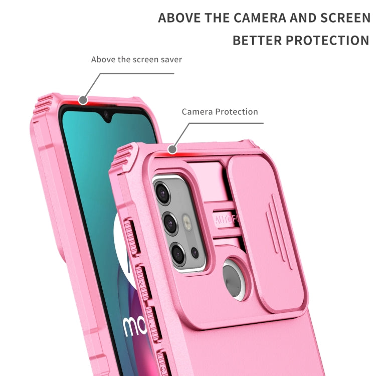 For Motorola Moto G30 / G10 Stereoscopic Holder Sliding Camshield Phone Case