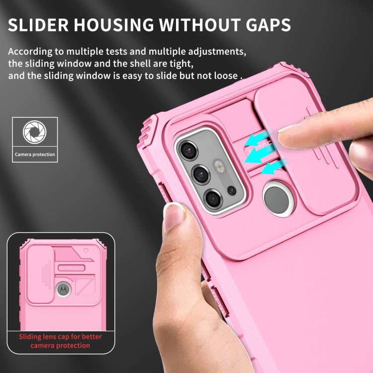 For Motorola Moto G30 / G10 Stereoscopic Holder Sliding Camshield Phone Case
