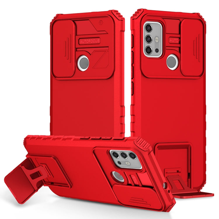 For Motorola Moto G30 / G10 Stereoscopic Holder Sliding Camshield Phone Case