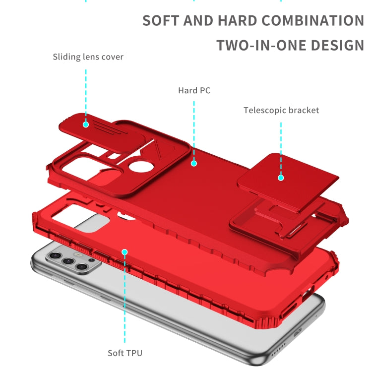 For Motorola Moto G30 / G10 Stereoscopic Holder Sliding Camshield Phone Case