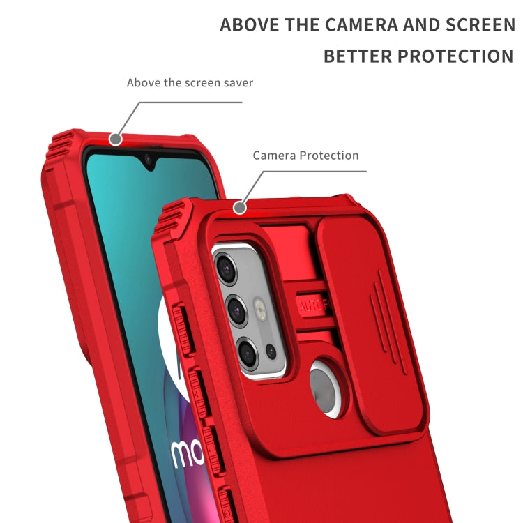 For Motorola Moto G30 / G10 Stereoscopic Holder Sliding Camshield Phone Case
