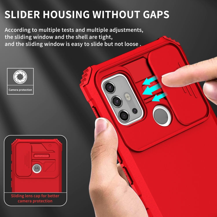 For Motorola Moto G30 / G10 Stereoscopic Holder Sliding Camshield Phone Case
