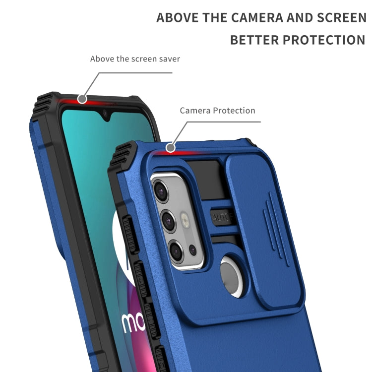 For Motorola Moto G30 / G10 Stereoscopic Holder Sliding Camshield Phone Case