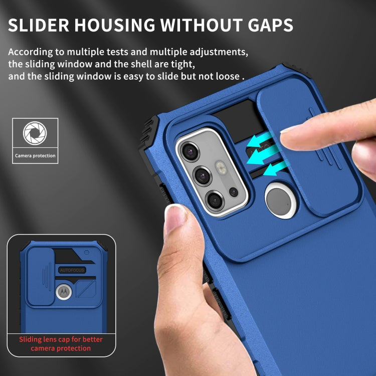 For Motorola Moto G30 / G10 Stereoscopic Holder Sliding Camshield Phone Case
