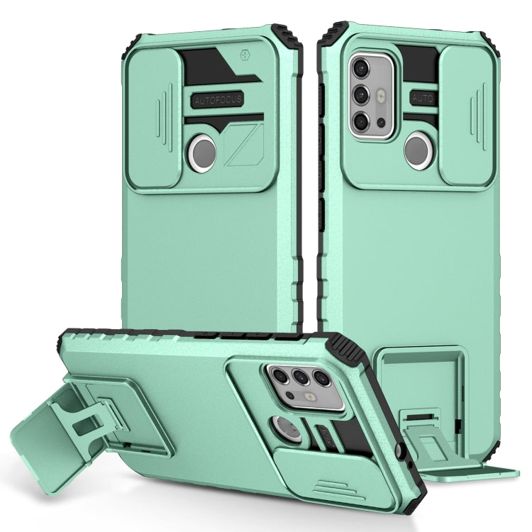 For Motorola Moto G30 / G10 Stereoscopic Holder Sliding Camshield Phone Case