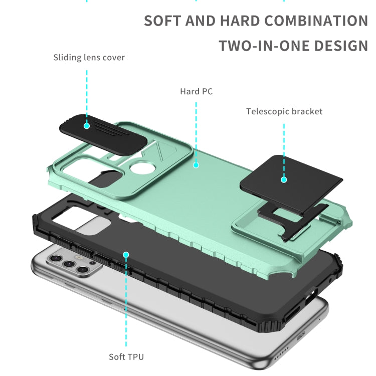 For Motorola Moto G30 / G10 Stereoscopic Holder Sliding Camshield Phone Case