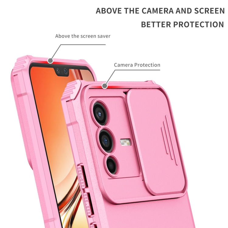 For vivo V23 5G Stereoscopic Holder Sliding Camshield Phone Case
