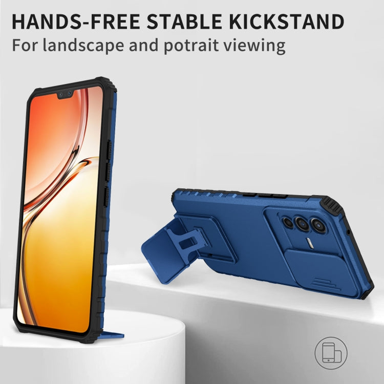 For vivo V23 5G Stereoscopic Holder Sliding Camshield Phone Case