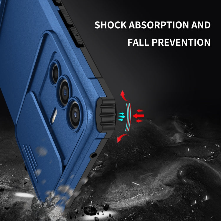 For vivo V23 5G Stereoscopic Holder Sliding Camshield Phone Case