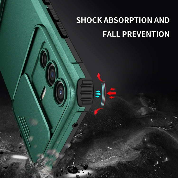 For vivo V23 5G Stereoscopic Holder Sliding Camshield Phone Case