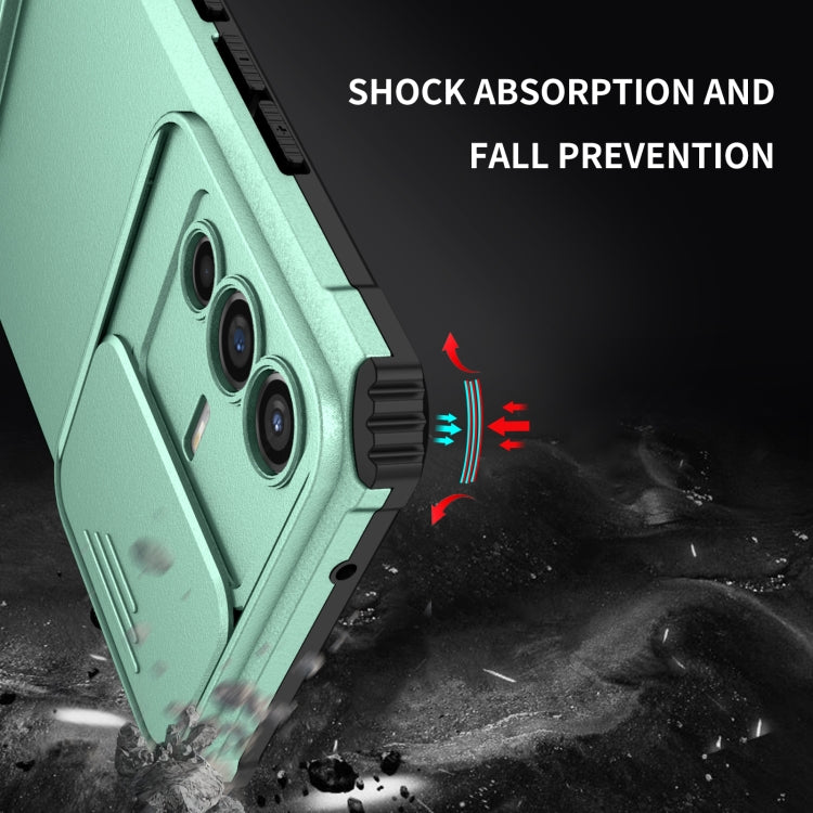 For vivo V23 5G Stereoscopic Holder Sliding Camshield Phone Case