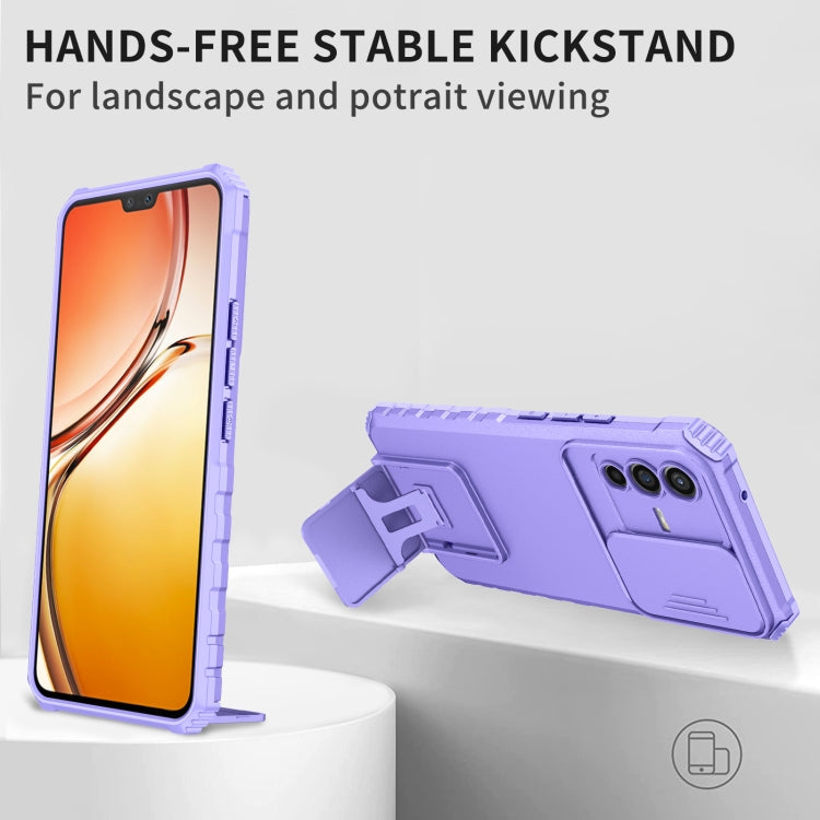 For vivo V23 5G Stereoscopic Holder Sliding Camshield Phone Case