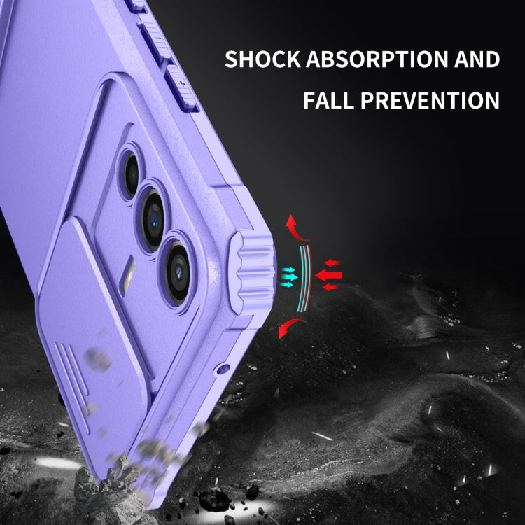 For vivo V23 5G Stereoscopic Holder Sliding Camshield Phone Case