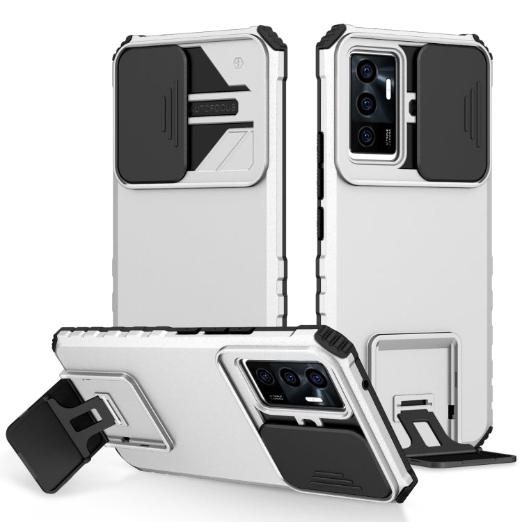 For vivo V23e / S10e 5G Stereoscopic Holder Sliding Camshield Phone Case