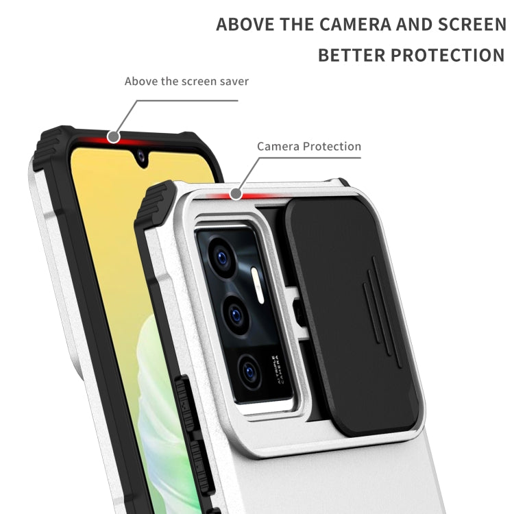 For vivo V23e / S10e 5G Stereoscopic Holder Sliding Camshield Phone Case