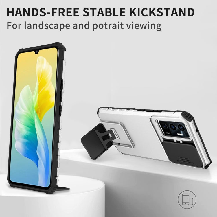 For vivo V23e / S10e 5G Stereoscopic Holder Sliding Camshield Phone Case