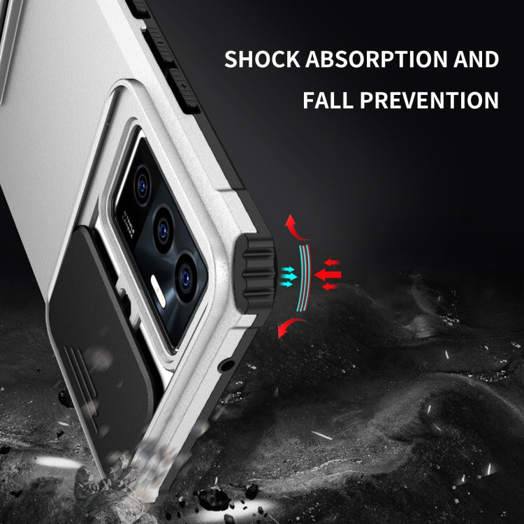 For vivo V23e / S10e 5G Stereoscopic Holder Sliding Camshield Phone Case
