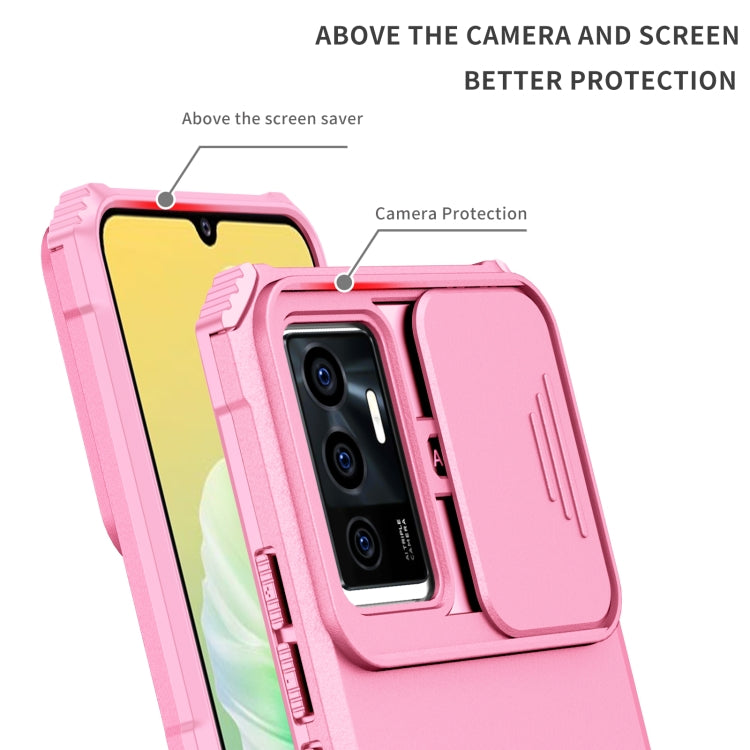 For vivo V23e / S10e 5G Stereoscopic Holder Sliding Camshield Phone Case