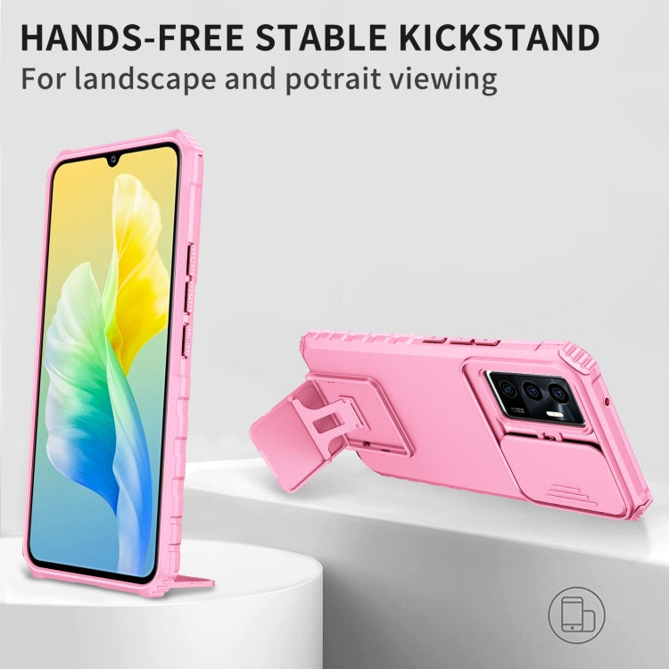 For vivo V23e / S10e 5G Stereoscopic Holder Sliding Camshield Phone Case