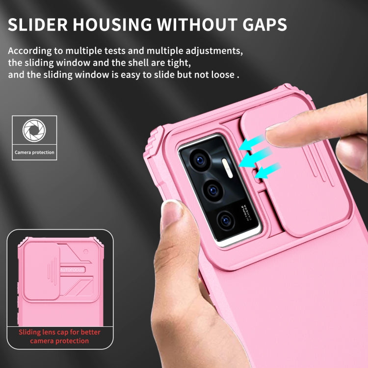 For vivo V23e / S10e 5G Stereoscopic Holder Sliding Camshield Phone Case