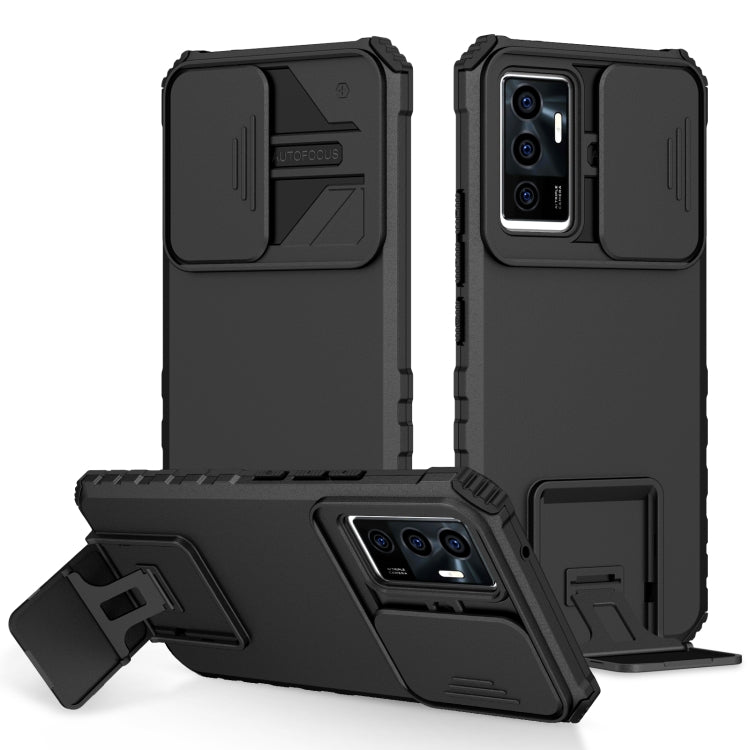 For vivo V23e / S10e 5G Stereoscopic Holder Sliding Camshield Phone Case