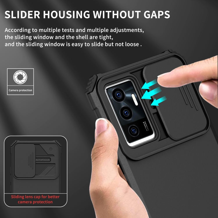 For vivo V23e / S10e 5G Stereoscopic Holder Sliding Camshield Phone Case