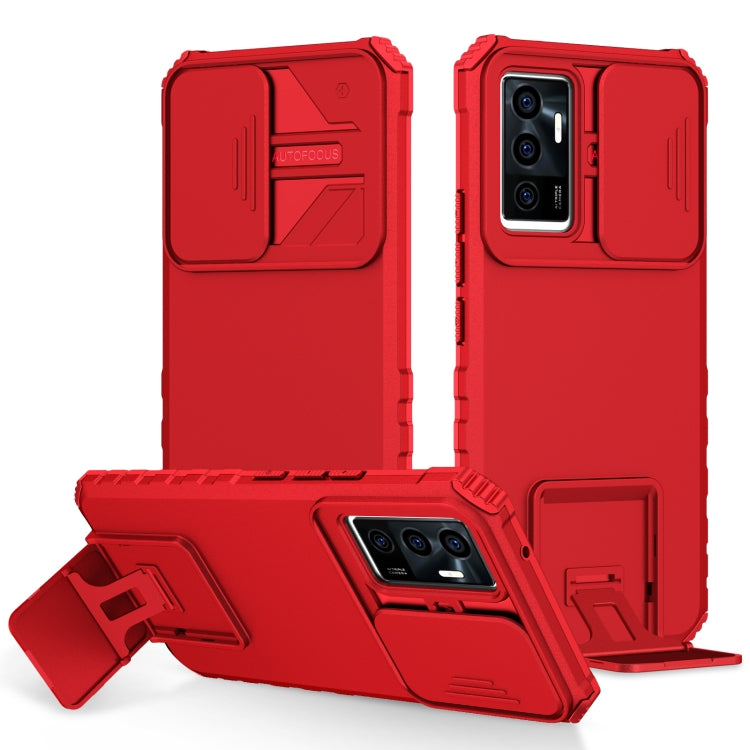 For vivo V23e / S10e 5G Stereoscopic Holder Sliding Camshield Phone Case