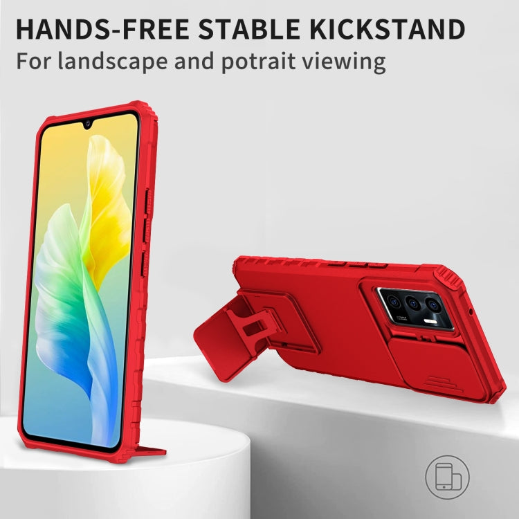 For vivo V23e / S10e 5G Stereoscopic Holder Sliding Camshield Phone Case