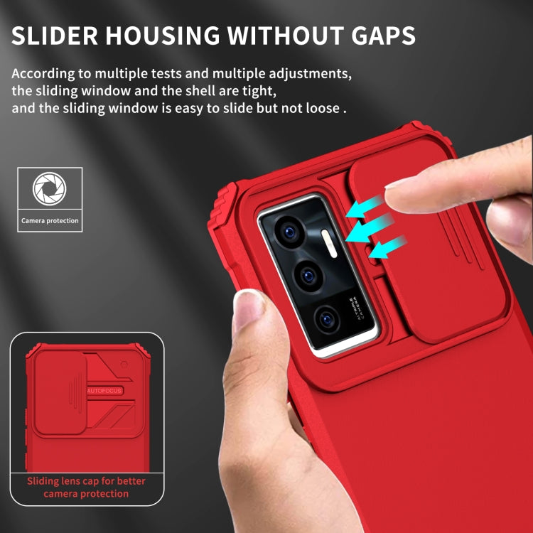 For vivo V23e / S10e 5G Stereoscopic Holder Sliding Camshield Phone Case