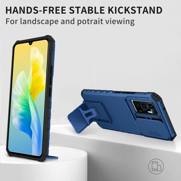 For vivo V23e / S10e 5G Stereoscopic Holder Sliding Camshield Phone Case