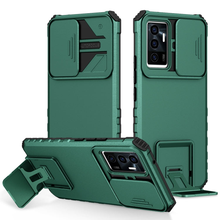 For vivo V23e / S10e 5G Stereoscopic Holder Sliding Camshield Phone Case
