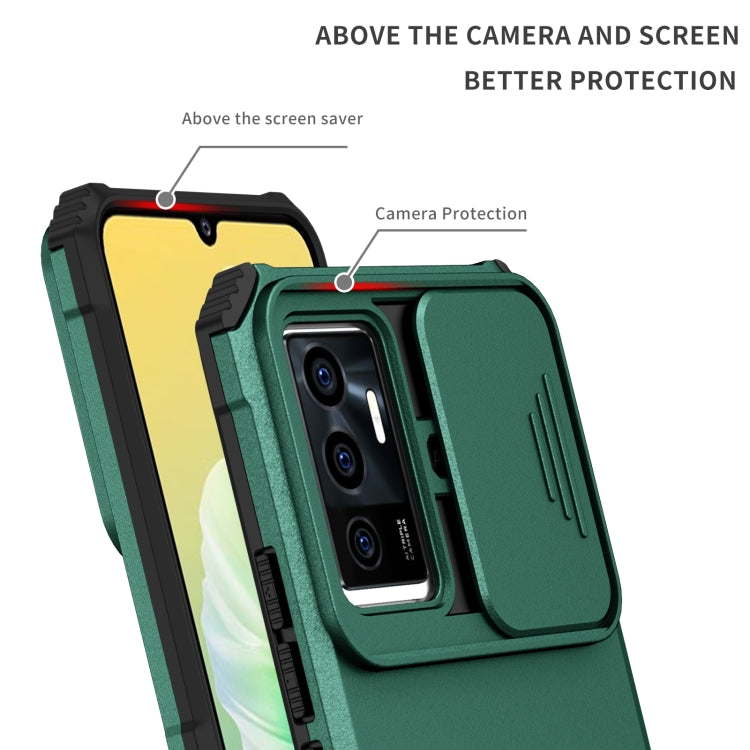 For vivo V23e / S10e 5G Stereoscopic Holder Sliding Camshield Phone Case