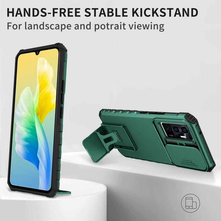 For vivo V23e / S10e 5G Stereoscopic Holder Sliding Camshield Phone Case