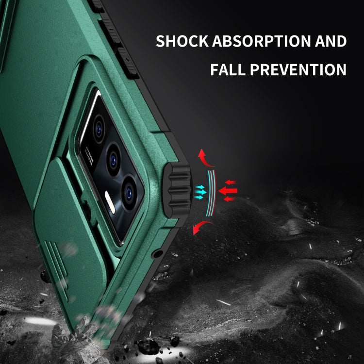 For vivo V23e / S10e 5G Stereoscopic Holder Sliding Camshield Phone Case