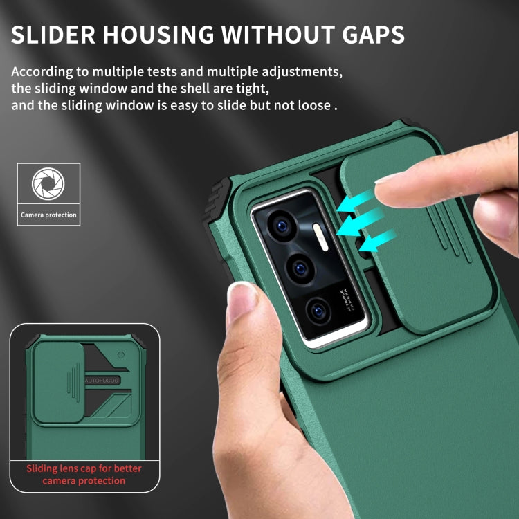 For vivo V23e / S10e 5G Stereoscopic Holder Sliding Camshield Phone Case