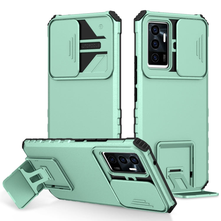 For vivo V23e / S10e 5G Stereoscopic Holder Sliding Camshield Phone Case