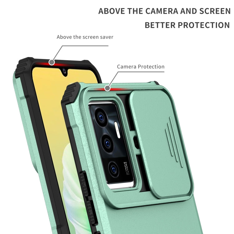For vivo V23e / S10e 5G Stereoscopic Holder Sliding Camshield Phone Case