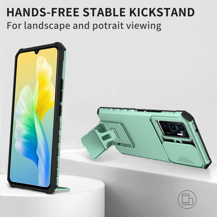 For vivo V23e / S10e 5G Stereoscopic Holder Sliding Camshield Phone Case