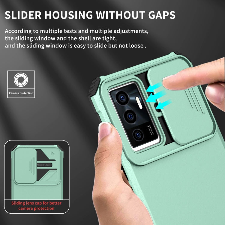 For vivo V23e / S10e 5G Stereoscopic Holder Sliding Camshield Phone Case