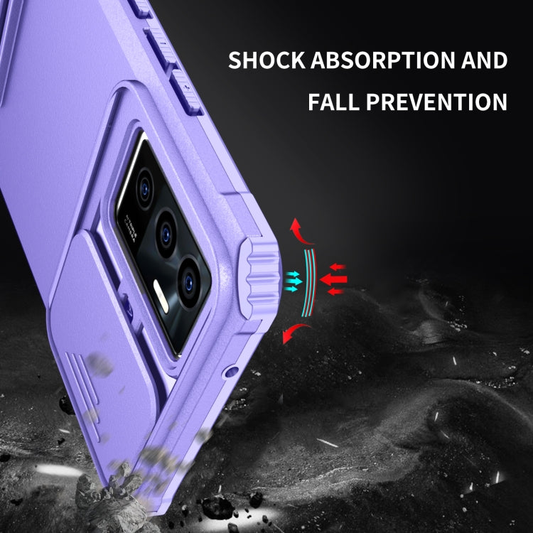 For vivo V23e / S10e 5G Stereoscopic Holder Sliding Camshield Phone Case