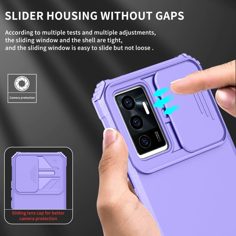 For vivo V23e / S10e 5G Stereoscopic Holder Sliding Camshield Phone Case