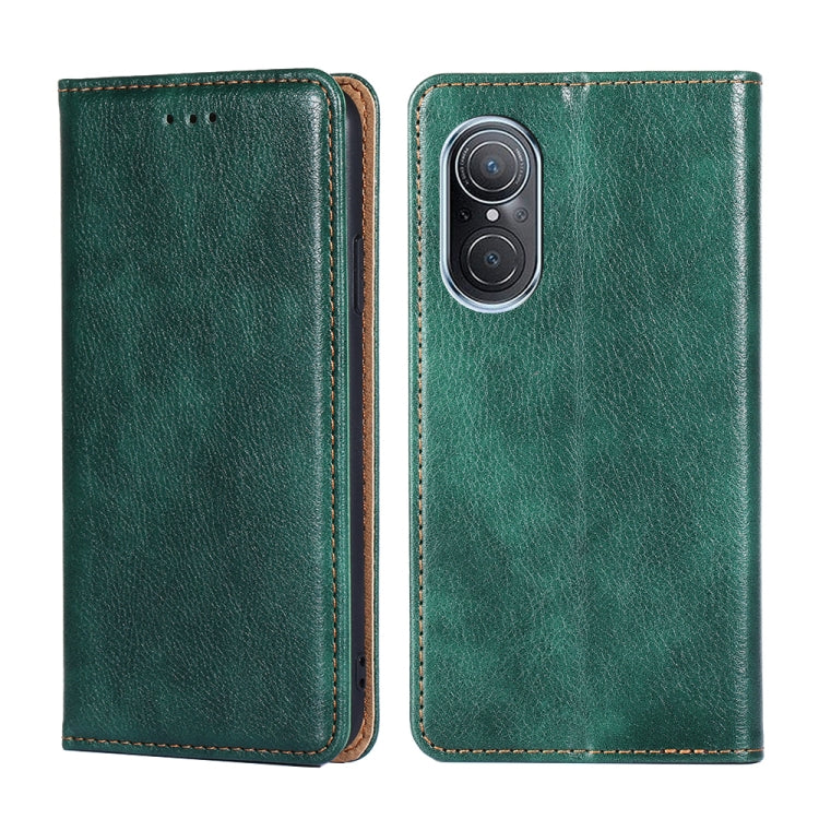 For Huawei nova 9 SE 4G Gloss Oil Solid Color Magnetic Flip Leather Phone Case
