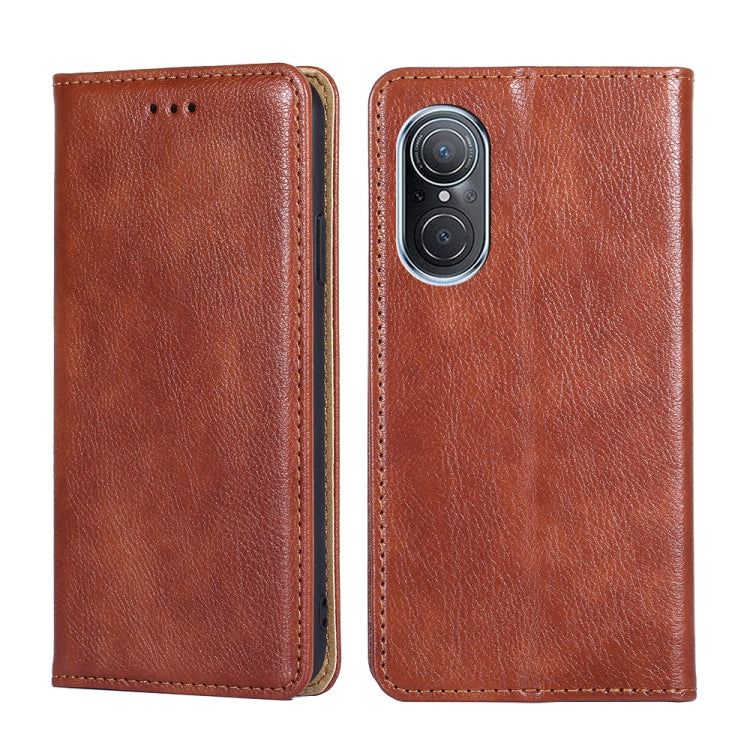 For Huawei nova 9 SE 4G Gloss Oil Solid Color Magnetic Flip Leather Phone Case