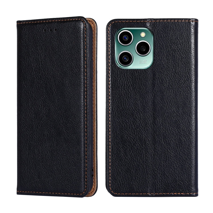 For Honor 60 SE Gloss Oil Solid Color Magnetic Flip Leather Phone Case